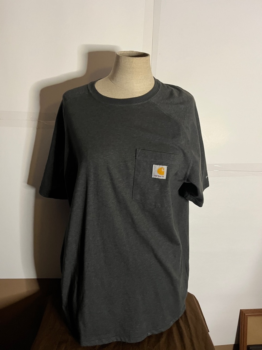 😄Unisex carhartt force relaxed fit Tshirt pocket grey short sleeve